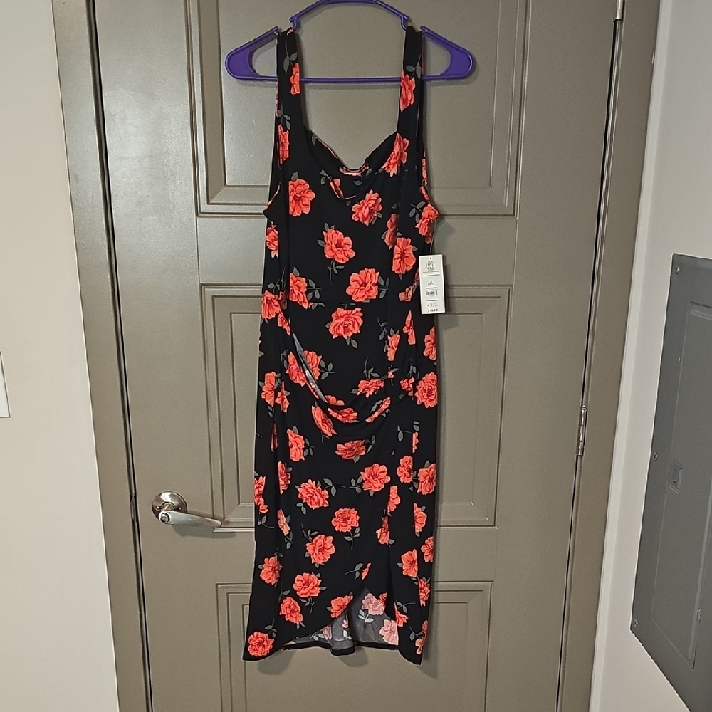 No Boundaries Black and Red Wrap Sundress